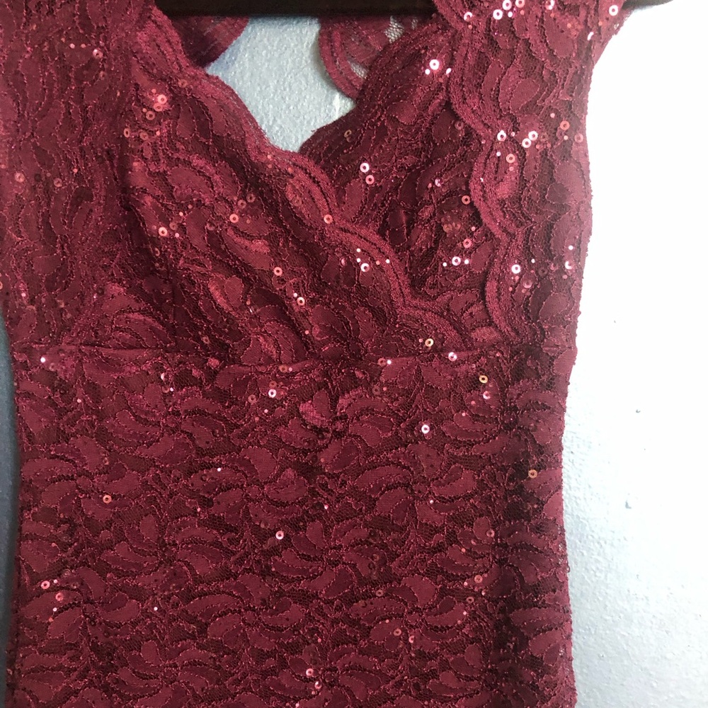 Elegant Burgundy Lace Dress